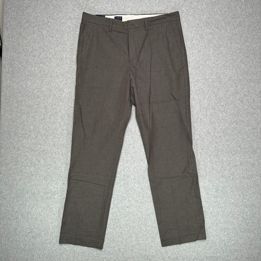 J.Crew Bedford Tapered Fit Pants Mens 35x32 Brown Heather Cotton F3996 NWT